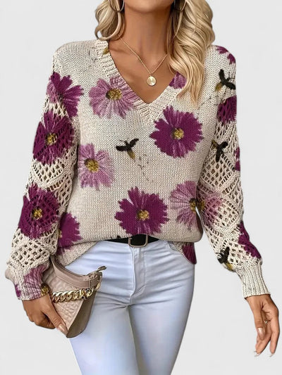 Aurélie | Elegant jumper with floral design