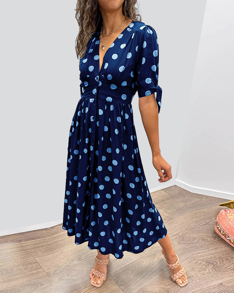 Clemencia – Elegant polka dot dress