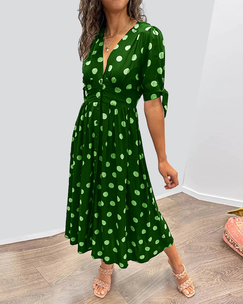 Clemencia – Elegant polka dot dress