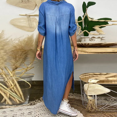 LEA|Long Denim-Style Dress