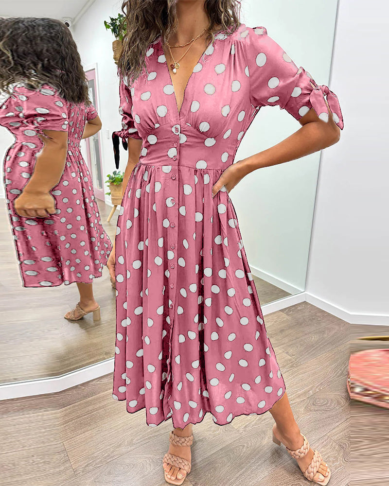 Clemencia – Elegant polka dot dress