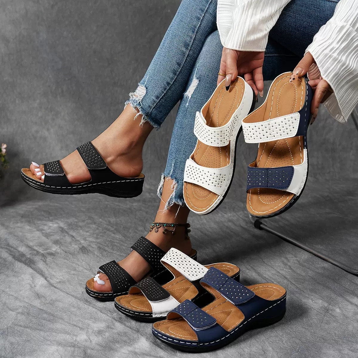 Ortholuxe™ - Breathable orthopaedic slip-in sandals for women