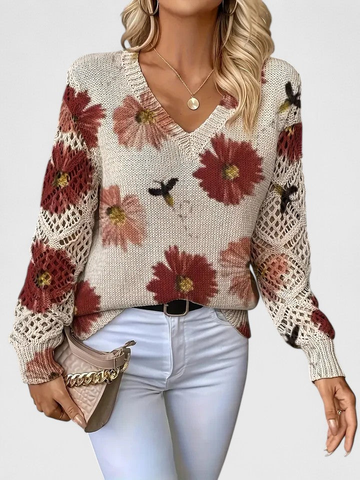 Aurélie | Elegant jumper with floral design