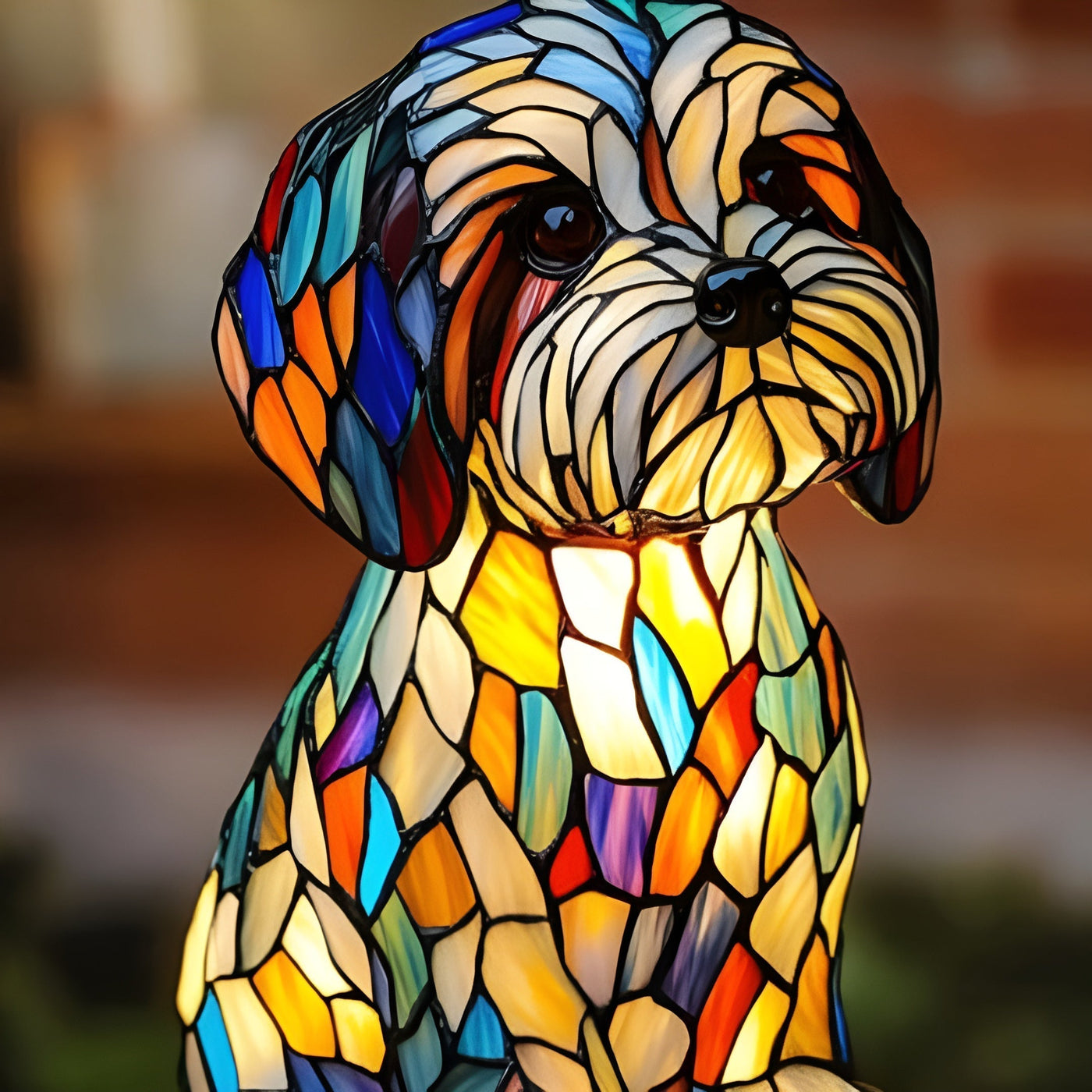 Gucio - Magisk Stained Glass Lamp in the Shape of a Dog