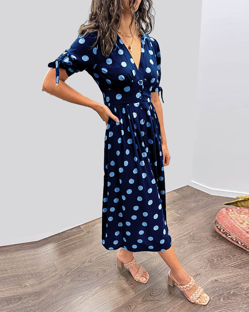 Clemencia – Elegant polka dot dress
