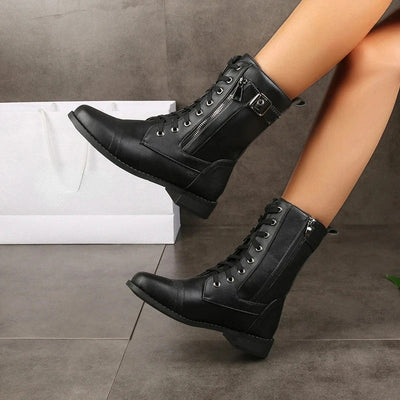 Eugenie - Orthopaedic Leather Boots with Side Zipper