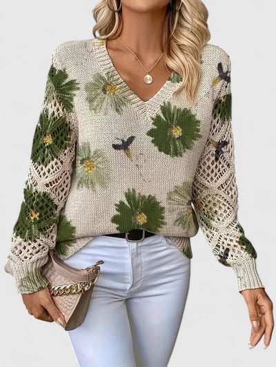 Aurélie | Elegant jumper with floral design