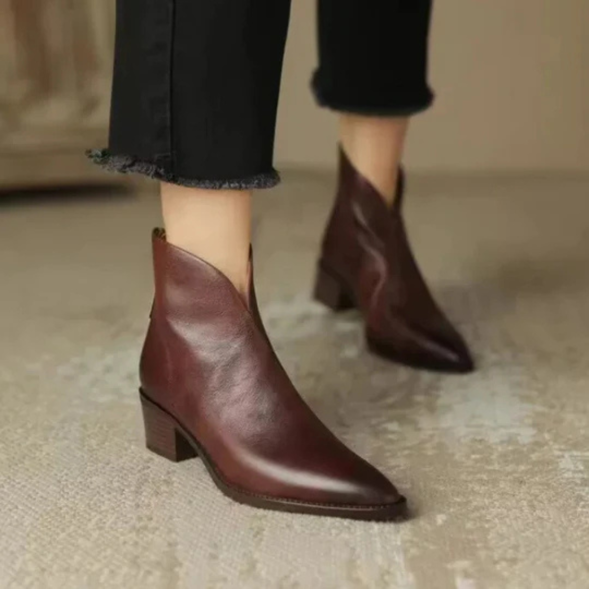 Camille | Luxury Ankle Boots with Low Heels