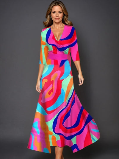 Zoe | Classic Floral V-Neck Maxi Dress