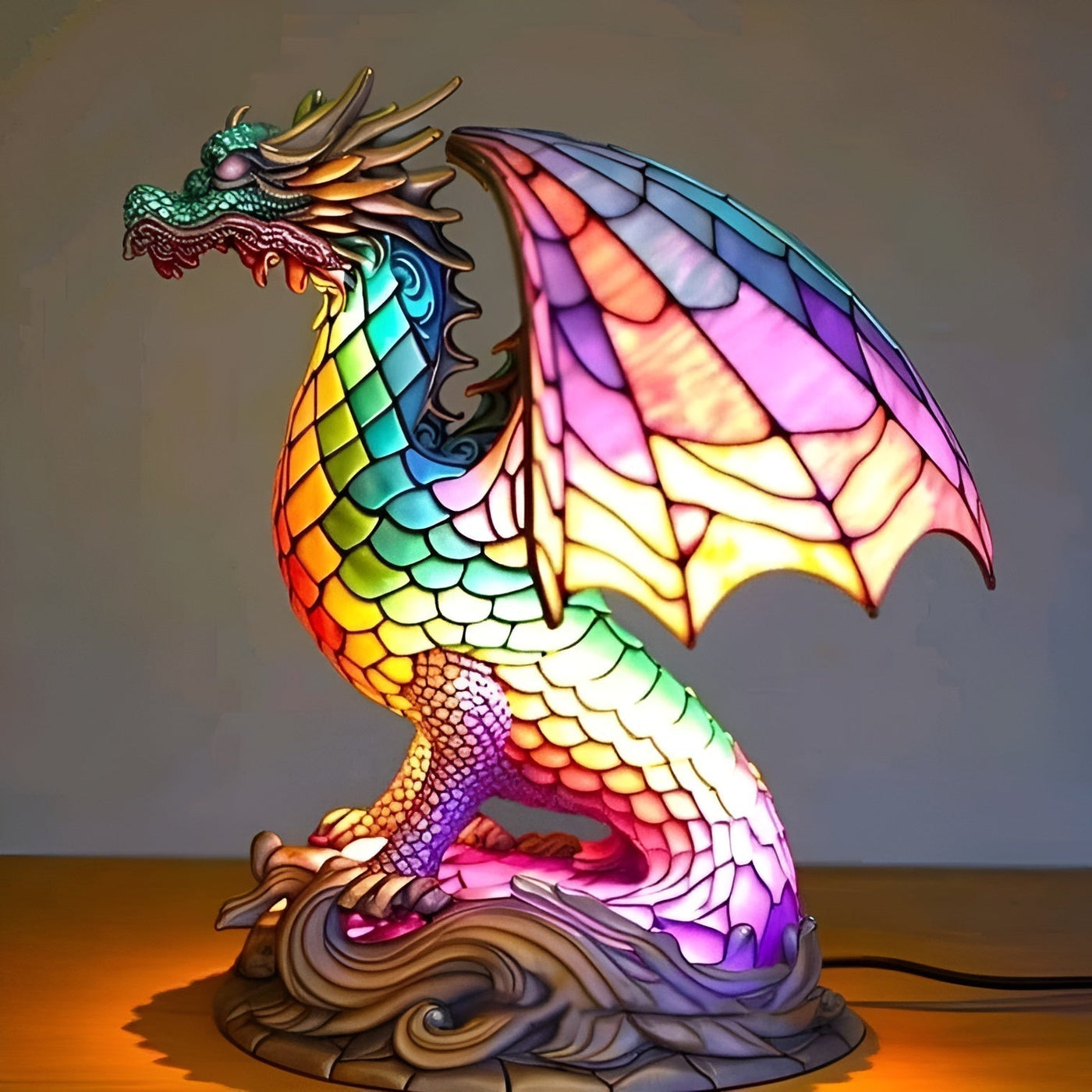 Czaruś - Magisk Dragon Stained Glass Lamp
