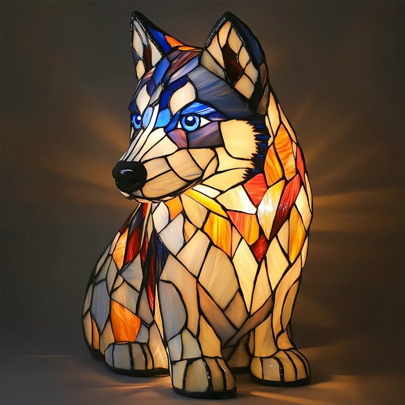Bruno - Magisk Stained Glass Lamp in the Shape of a Dog