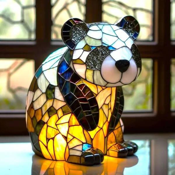 Figaro - Panda Magic Lamp in Stained Glass