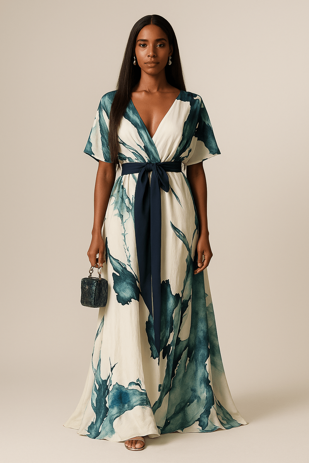 Nayla™ | Watercolour Print Maxi Dress