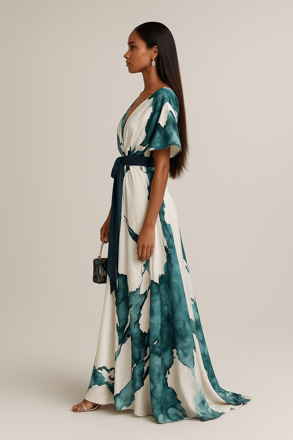 Nayla™ | Watercolour Print Maxi Dress