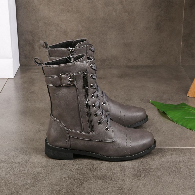 Eugenie - Orthopaedic Leather Boots with Side Zipper