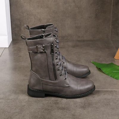 Eugenie - Orthopaedic Leather Boots with Side Zipper