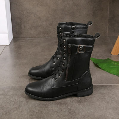Eugenie - Orthopaedic Leather Boots with Side Zipper