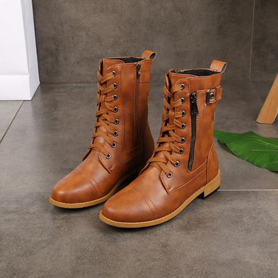 Eugenie - Orthopaedic Leather Boots with Side Zipper