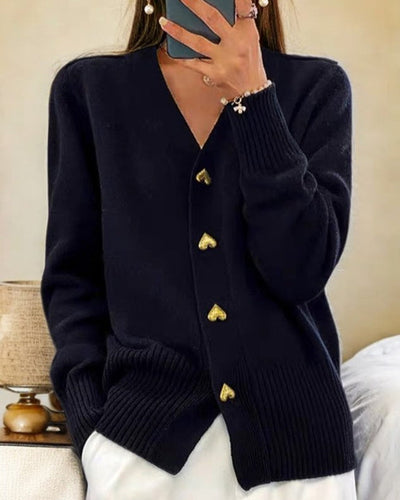 Adele Soft Vest with Heart Buttons