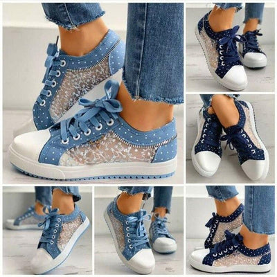 Swinda - Comfortable non-slip trainers with polka dot pattern