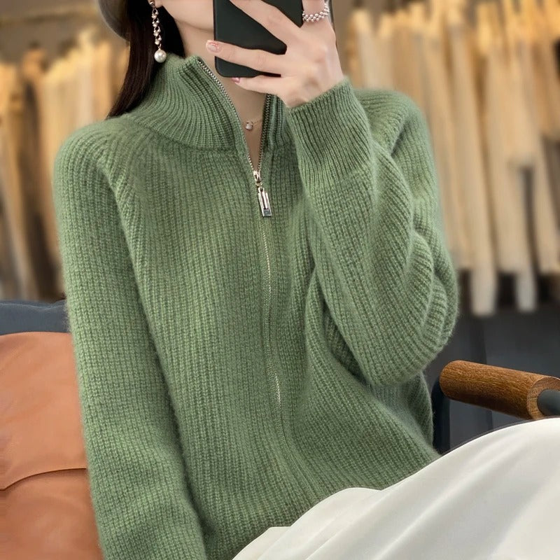 Vienna | Wool Zipper Cardigan