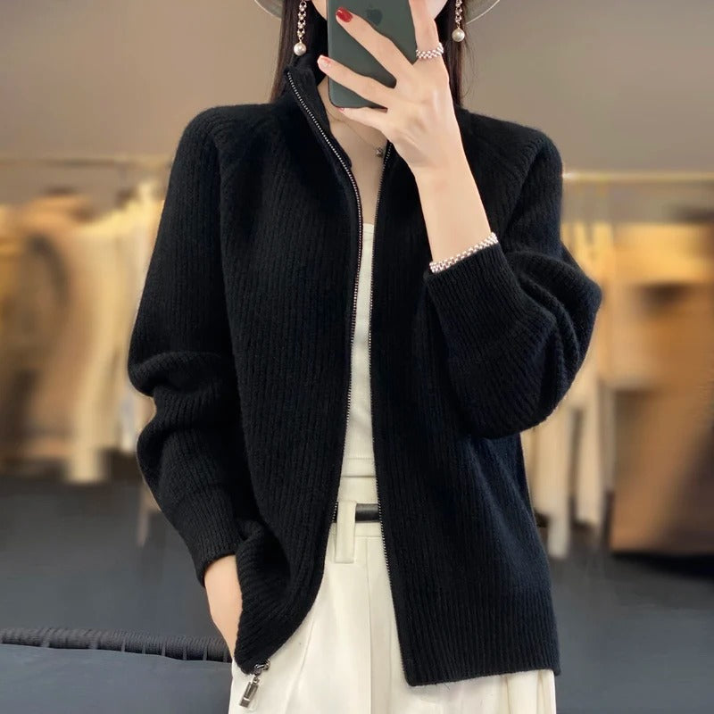 Vienna | Wool Zipper Cardigan