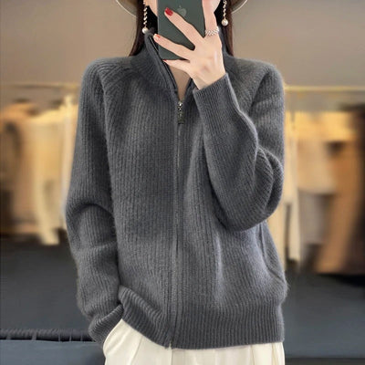 Vienna | Wool Zipper Cardigan